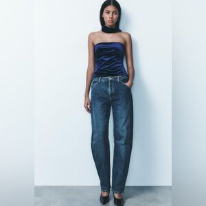 Zara mid rise balloon jeans 10